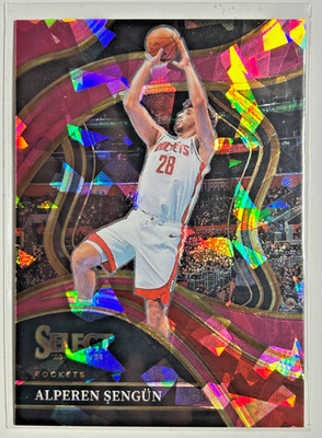 Alperen Sengun #/99 Select Pink Cracked Ice 2023-24 Panini Prizm Courtside #213