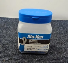 (QTY 100) STA-KON 14RB-6: Vinyl Insulated Ring Terminals, 18-14 AWG CU