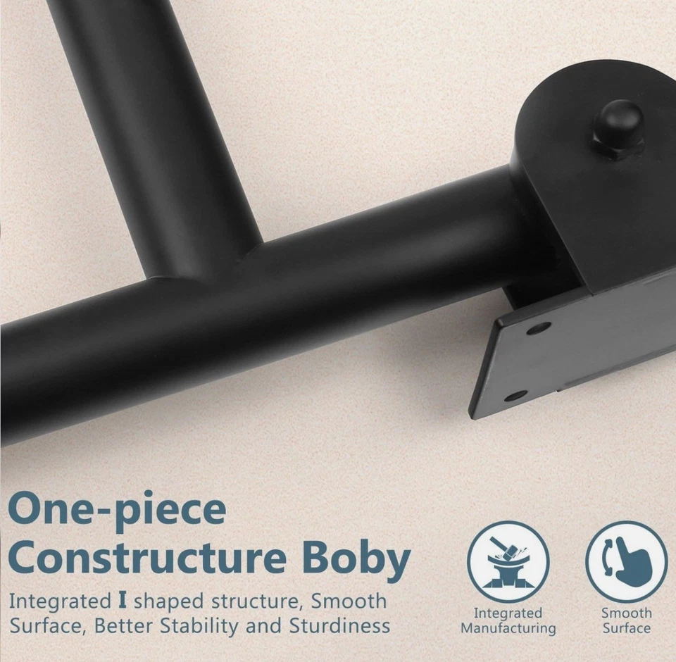 29.5” Stainless Toilet Safety Rail Matte Black Flip Up Grab Bar  2180 2181 - Image 3 of 4