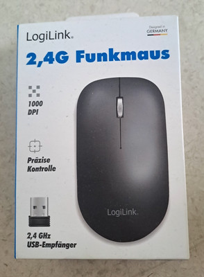 NEU   LogiLink Funkmaus kabellos 1000 dpi & 2,4 GHz USB-Empfänger OVP ungeöffnet