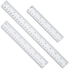 12 Inch 8 Inch 6 Inch Ruler Set, Clear Plastic Rulers with mm and Inch Markings
