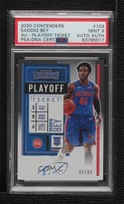 2020 Contenders Rookie Playoff Ticket 63/99 Saddiq Bey #103 PSA 9 MINT Auto 0x5w