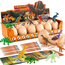 Dinosaur Egg Dig Kit 12 Unique Eggs with Glow in Dark Color Change Golden Din...