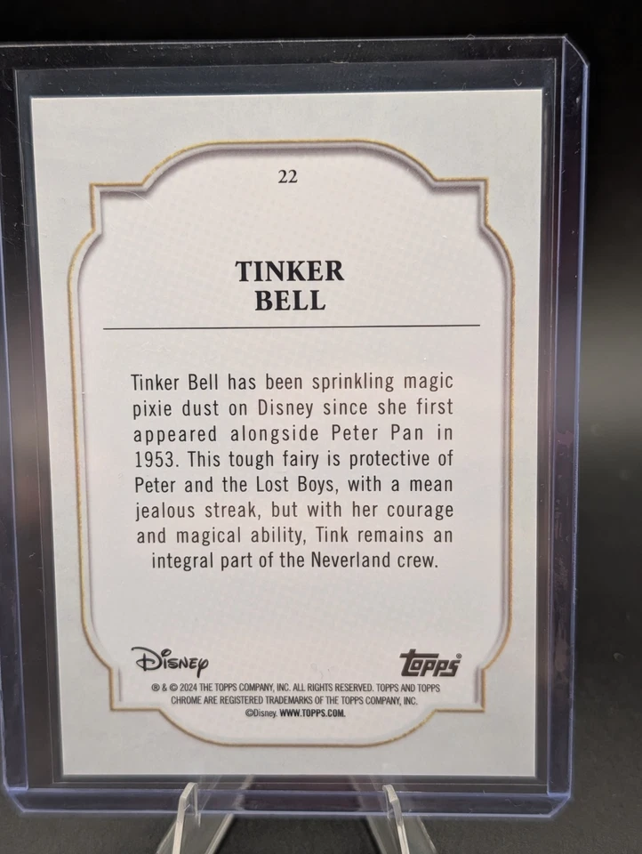 2024 Topps Chrome Disney Black and White Speckle Tinker Bell /101 - Image 2 of 2