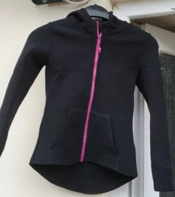 M&S Mädchen schwarz rosa aktiv tragende Jacke Alter 7-8 