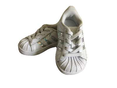 NEW Adidas Superstar White Leather Slip-ons Baby Girl Sneakers/Tennis Shoes  sz4K | eBay