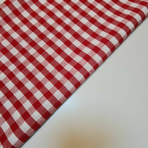 100% Linen Gingham 1/4" Check Plaid Fabric Craft Dress Material 42" By the Meter - Picture 13 of 19