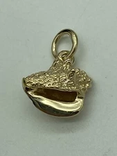 BAHAMAS 14k Yellow Gold Conch Sea Shell Mermaid Nautical Pendant Charm