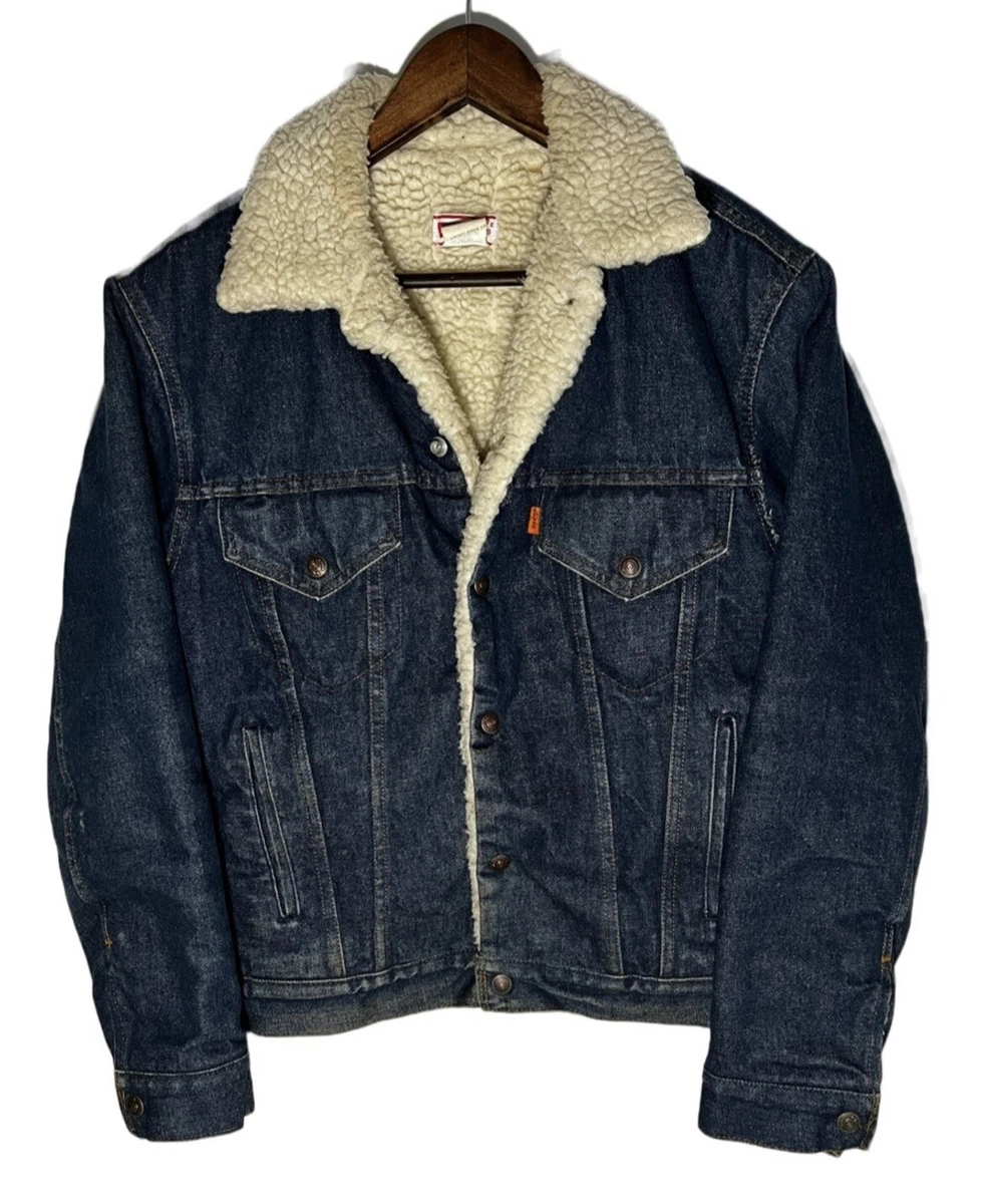 Vintage Levi's orange tab type 3 denim sherpa jacket size 38 | eBay