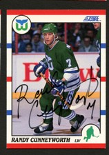Randy Cunneyworth #276 signed auto 1990-1991 Score American Version Hockey Card