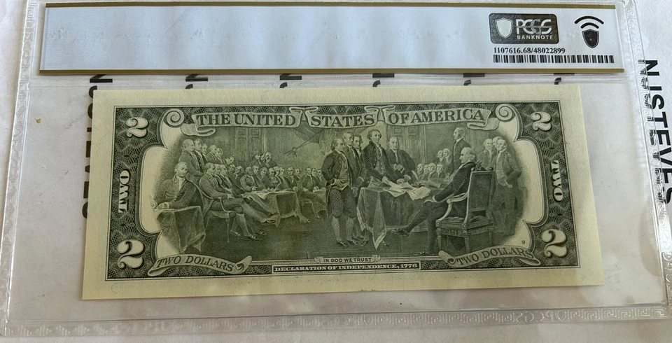 2009 $2 Federal Reserve Note RADAR SERIAL Cleveland PCGS Superb Gem 68 PPQ - Image 2 of 2