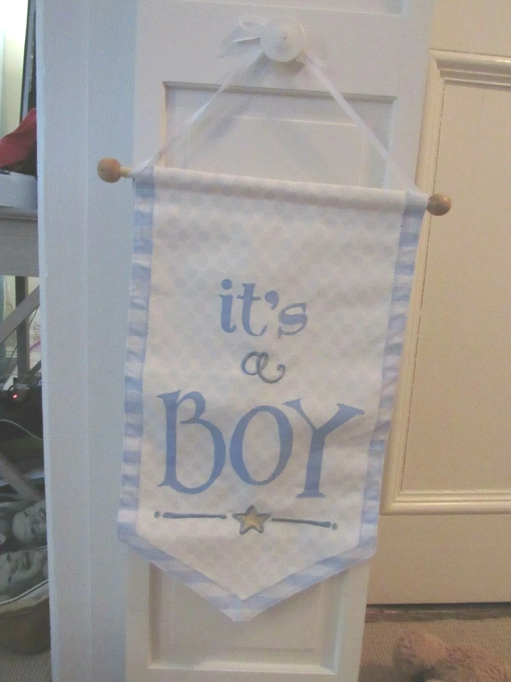 NEW HANDMADE "It's A Boy" Wall Hanging Banner Flag Baby Shower Nursery GREAT  - Image 3 of 4