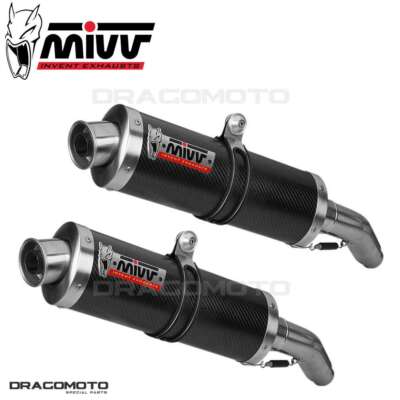 Doulbe Exhaust SUZUKI DL V-STROM 1000 2010 2011 MIVV Oval Carbon