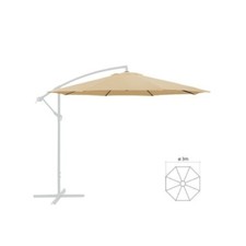 Telo ricambio per ombrellone da giardino ecrù 3x3 mt Apollo