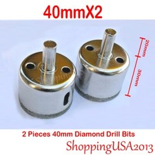 2 Pcs 40mm Diamond Tool Drill Bits Set Hole Saw Cutter Glass Marble Ceramic