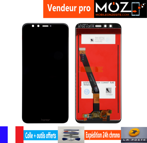 Vitre Arrière De Remplacement Pour Huawei Honor 9i - Avec Adhésif Et Logo, Neuve, Facile à Coller !