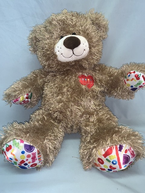 Build a Bear Dylans Candy Bar Bear Retired Rare Teddy Candy Print On Paws BABW T | eBay
