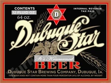 Dubuque Star It's Kraeusened Beer Label 9" x 12" Metal Sign