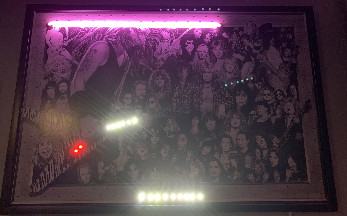 Heavy Metal Collage Neon Poster (Kiss, Van Halen, Jimmi Heavy Metal Collage Neon Poster (Kiss, Van Halen, Jimmi