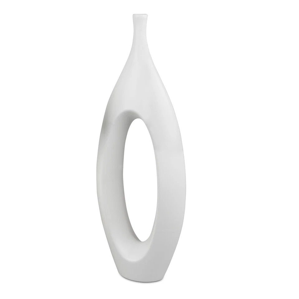Deko Flaschenvase LOCHDESIGN H. 60cm B. 22cm matt weiß Keramik Formano
