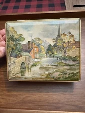VINTAGE AUTUMN EYNSFORD KENT  CANDY TIN EDWARD SHARP AND SONS  MAIDSTONE KENT