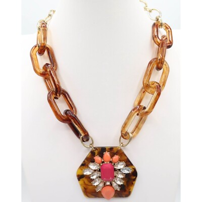 BAUBLEBAR Tortoise Shell Acrylic Chunky Link Rhinestone