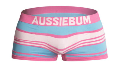 AussieBum Men's Bodystretch Hipster Trunk Size M L XL Blue Pink Stripes New