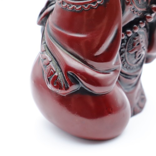 Chinese Red Resin Happy Laughing Buddha Figurine Statue-Heavy Weight - Picture 10 of 15