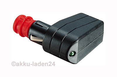 Winkelstecker Flachstecker für Zigarettenanzünder mit LED und 7,5A Sicherung
