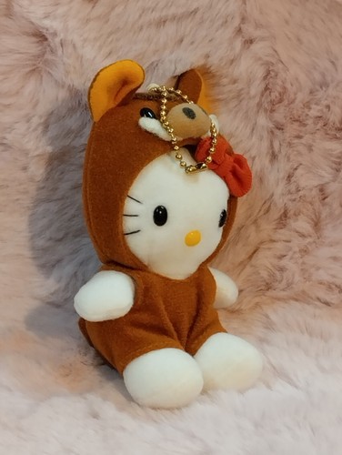 Vintage Hello Kitty Mini Brown Hog w/ Hood 4" Plush Doll Sanrio VG Cond. - Picture 8 of 11