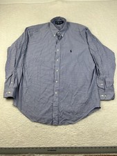Ralph Lauren Yarmouth Shirt Button Down Men's 16.5 34/35 Blue Check Gingham