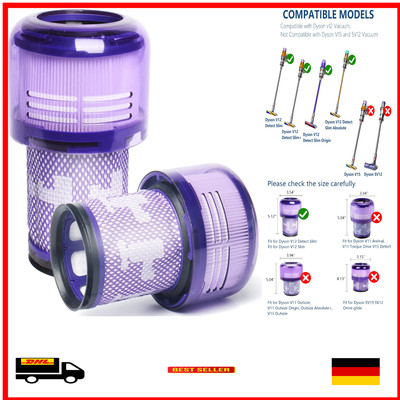 Dyson V12 Filter Ersatzfilter für Dyson V12 Detect Slim Absolute Extra