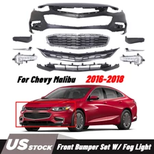 For Chevrolet Malibu 2016 2017 2018 Front Bumper Cover Fascia & Grille Kit