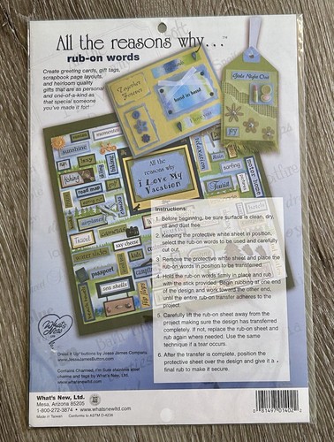WHAT'S NEW Scrapbooking Sticker Sheet QUOTES Rub On Words Love My Little Boy - Afbeelding 5 van 14