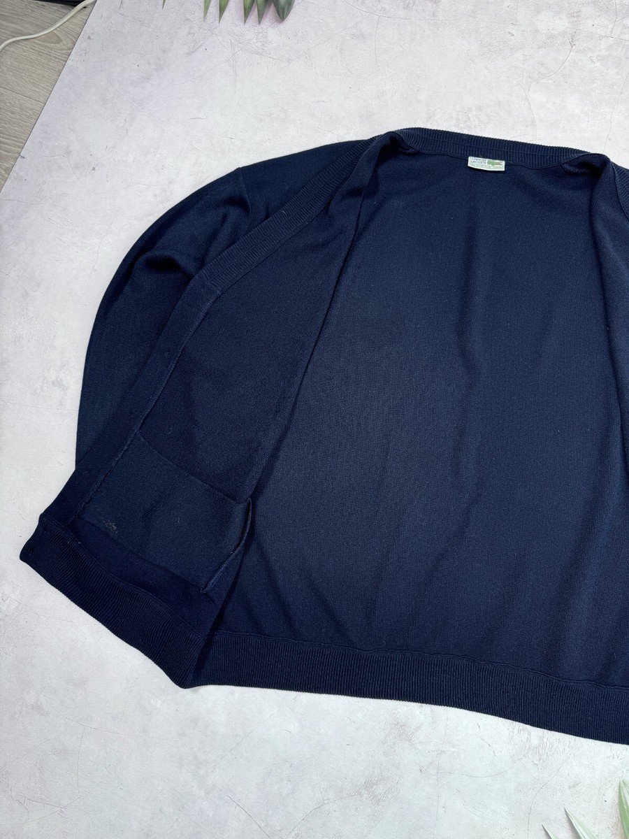 Vintage 80s Chemise Lacoste Knit Cardigan Acrylic SPAIN Dark
