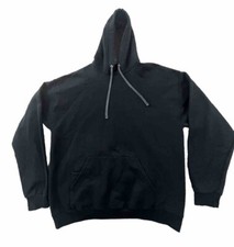 Vintage Y2K Streetwear Mens Size XL Faded Blank Hoodie Sweatshirt Black