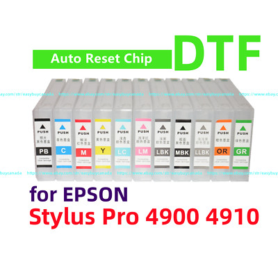 11 Empty Refillable Ink Cartridge for Stylus Pro 4900 Printer T653 653 for DTF *