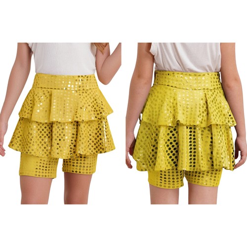 Kids Girls Underpants Hip Hop Skirt Dance Bottoms Cheerleading Shorts Modern - Picture 4 of 40