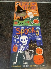 Set of 2 New Halloween Sticker Activity Books, 500 Stickers More