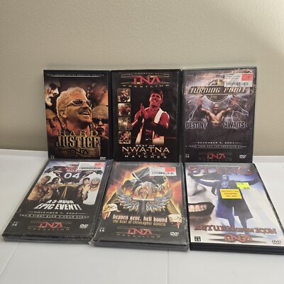 (6) TNA Wrestling DVD's Lot - Turning Point, NWA, Sting, Hard Justice 