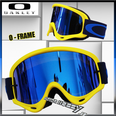 OAKLEY O-FRAME MX YELLOW NAVY BRILLENMASKE SPIEGELGLAS + CLEAR LINSE
