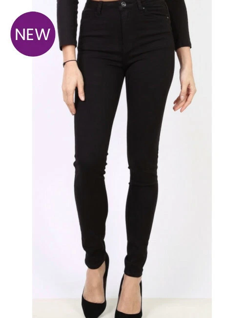 Toxik3 L185 Black High Waisted Soft Stretch Jeans Size UK 8 10