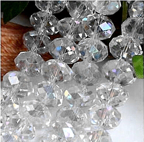 4X6mm glittering white crystal beads 50pcs/A33 - Zdjęcie 1 z 1