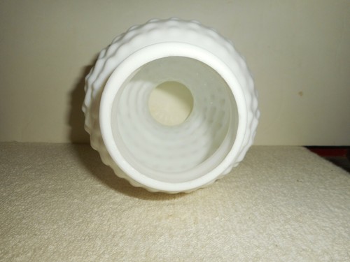 Vintage HOBNAIL Milk Glass Hurricane Oil Lamp Chimney Pie Crust Top 3" Fit - Picture 8 of 12