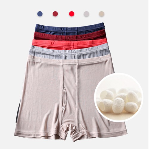 2 Pairs Silk Panties Boxer Briefs Underwear Mid-waist Homewear Knickers Shorts - 第 1/13 張圖片