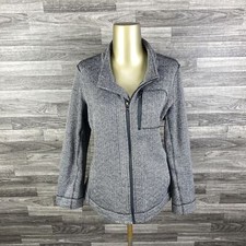 MARC NEW YORK Zip Up Gray Herringbone Performance Training Jacket Women's Size L
