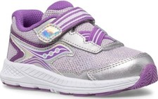 Saucony Girls Child Ride 10 Jr Silver Purple US 4W