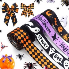 4 Rolls Halloween Satin Ribbons for Gift Wrapping Party Decor DIY Crafts