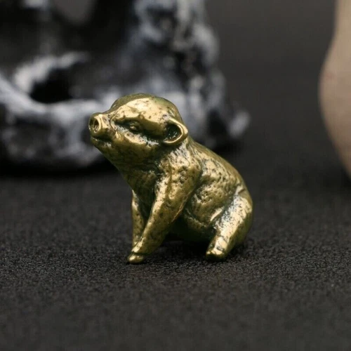 2024 Messingfigur kleines Schwein Figur Statue Hausornament Tierdekor Geschenk - Bild 4 von 8