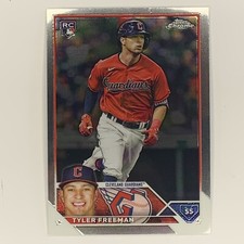 2023 Topps Chrome Baseball Tyler Freeman Rookie Card #16 Cleveland Guardians. rookie card picture